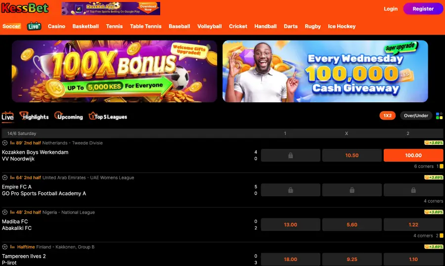 KessBet bookmaker and casino website